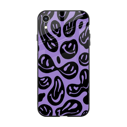 Acid Smiles Purple back phone cover | glass case for iphone xr