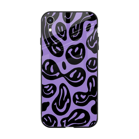 Acid Smiles Purple back phone cover | glass case for iphone xr