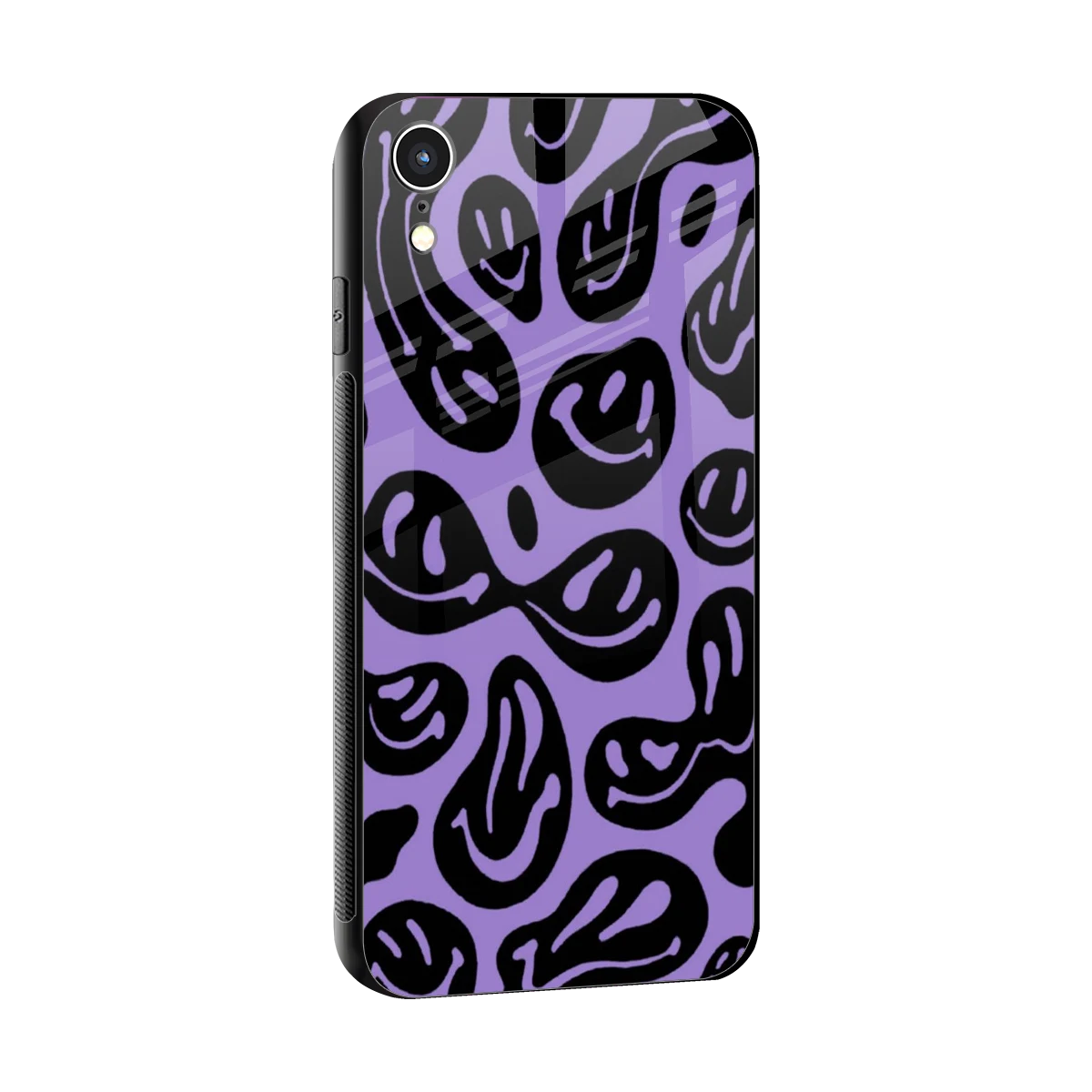 Acid Smiles Purple sleek iphone xr cover with tempered glass back and TPU edges
