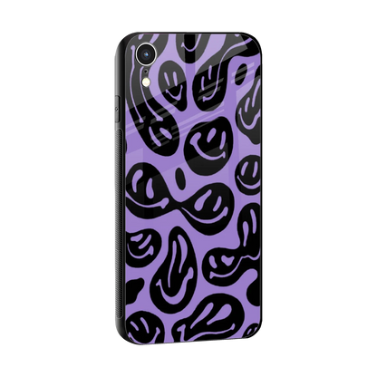 Acid Smiles Purple sleek iphone xr cover with tempered glass back and TPU edges