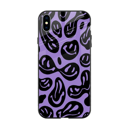 Acid Smiles Purple back phone cover | glass case for iphone xs max