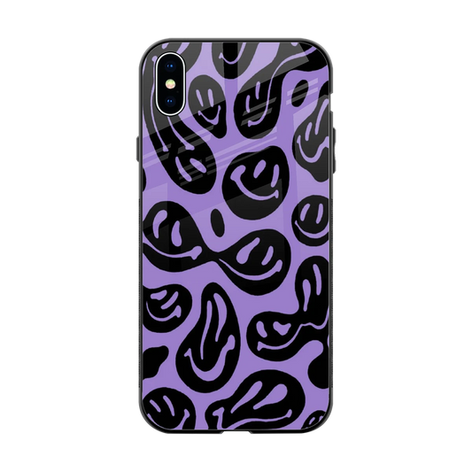 Acid Smiles Purple back phone cover | glass case for iphone xs max