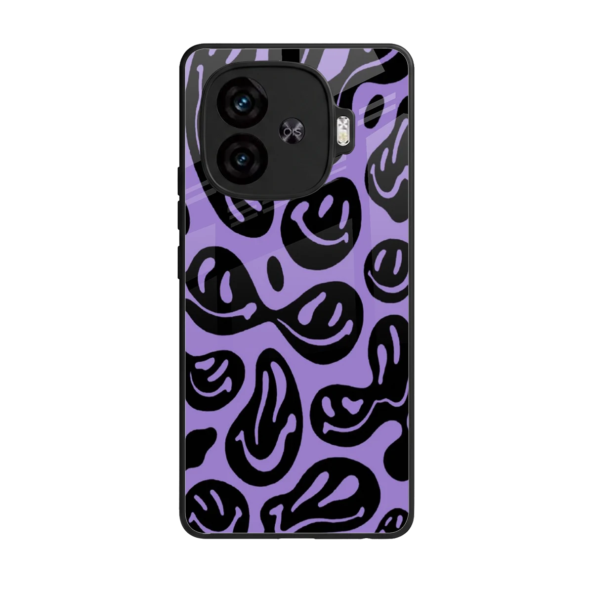 Acid Smiles Purple back phone cover | glass case for iqoo neo 10r 5g