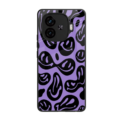 Acid Smiles Purple back phone cover | glass case for iqoo neo 10r 5g