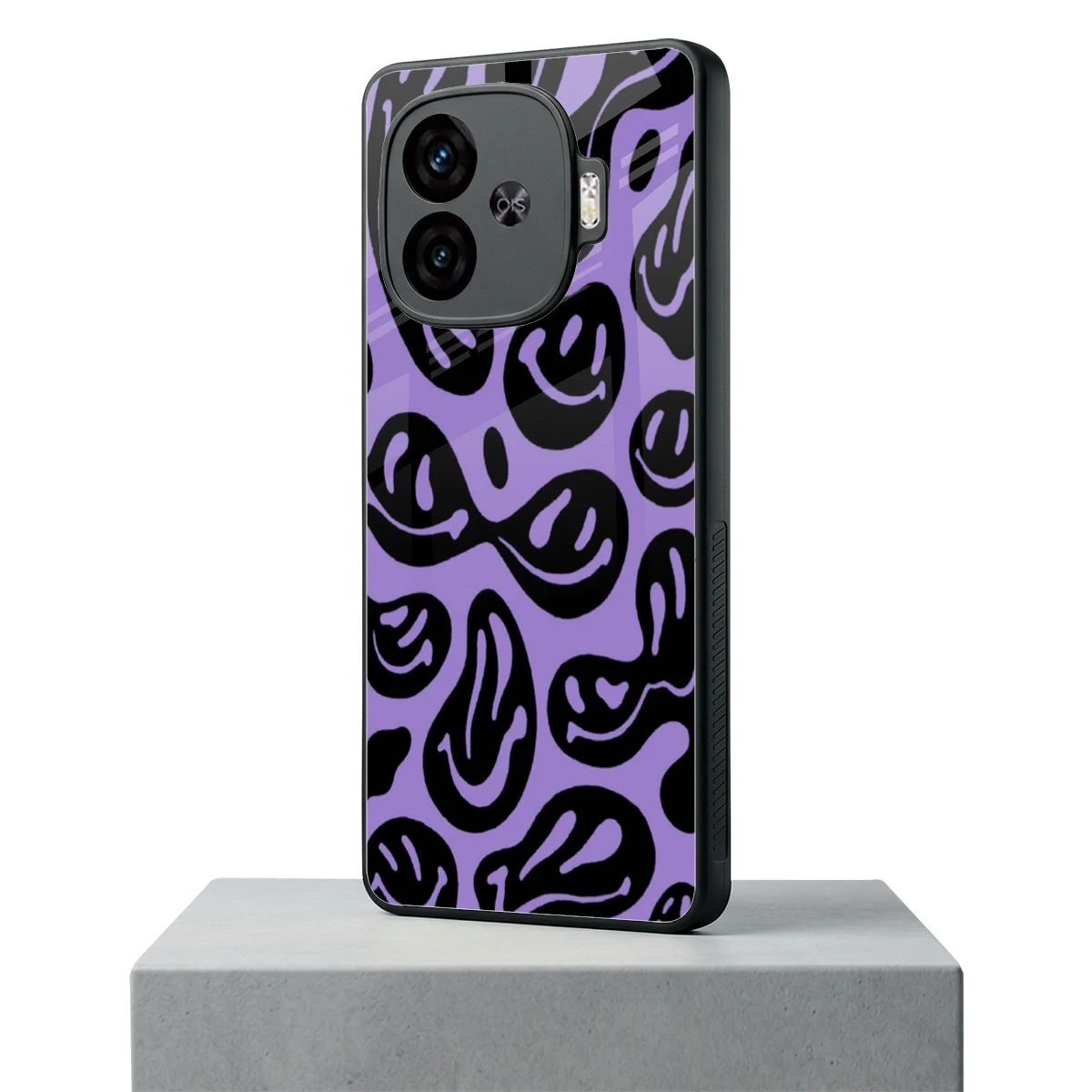 Acid Smiles Purple iqoo neo 10r 5g mobile cover | shockproof glass phone case