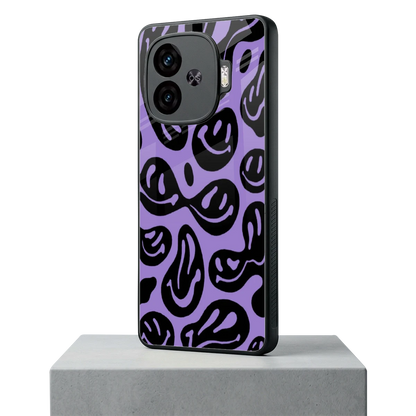 Acid Smiles Purple iqoo neo 10r 5g mobile cover | shockproof glass phone case
