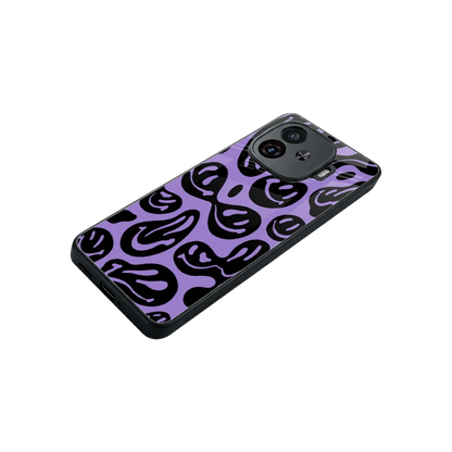 Acid Smiles Purple stylish phone case for iqoo neo 10r 5g | glossy glass and slim fit
