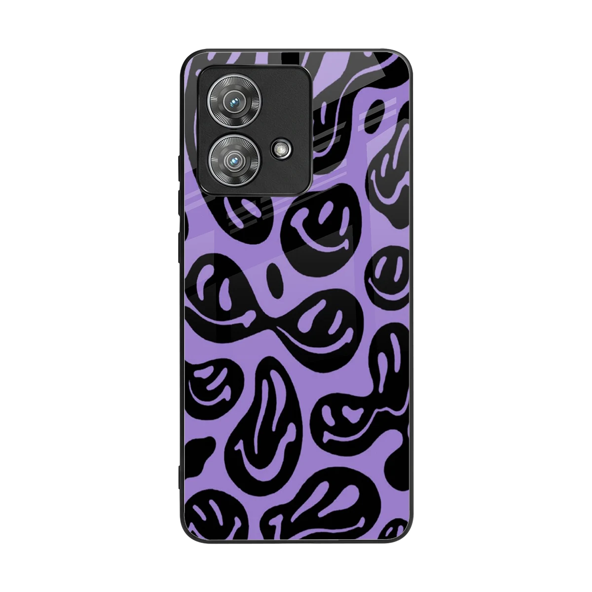 Acid Smiles Purple back phone cover | glass case for motorola edge 40 neo 5g