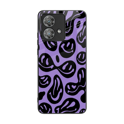 Acid Smiles Purple back phone cover | glass case for motorola edge 40 neo 5g