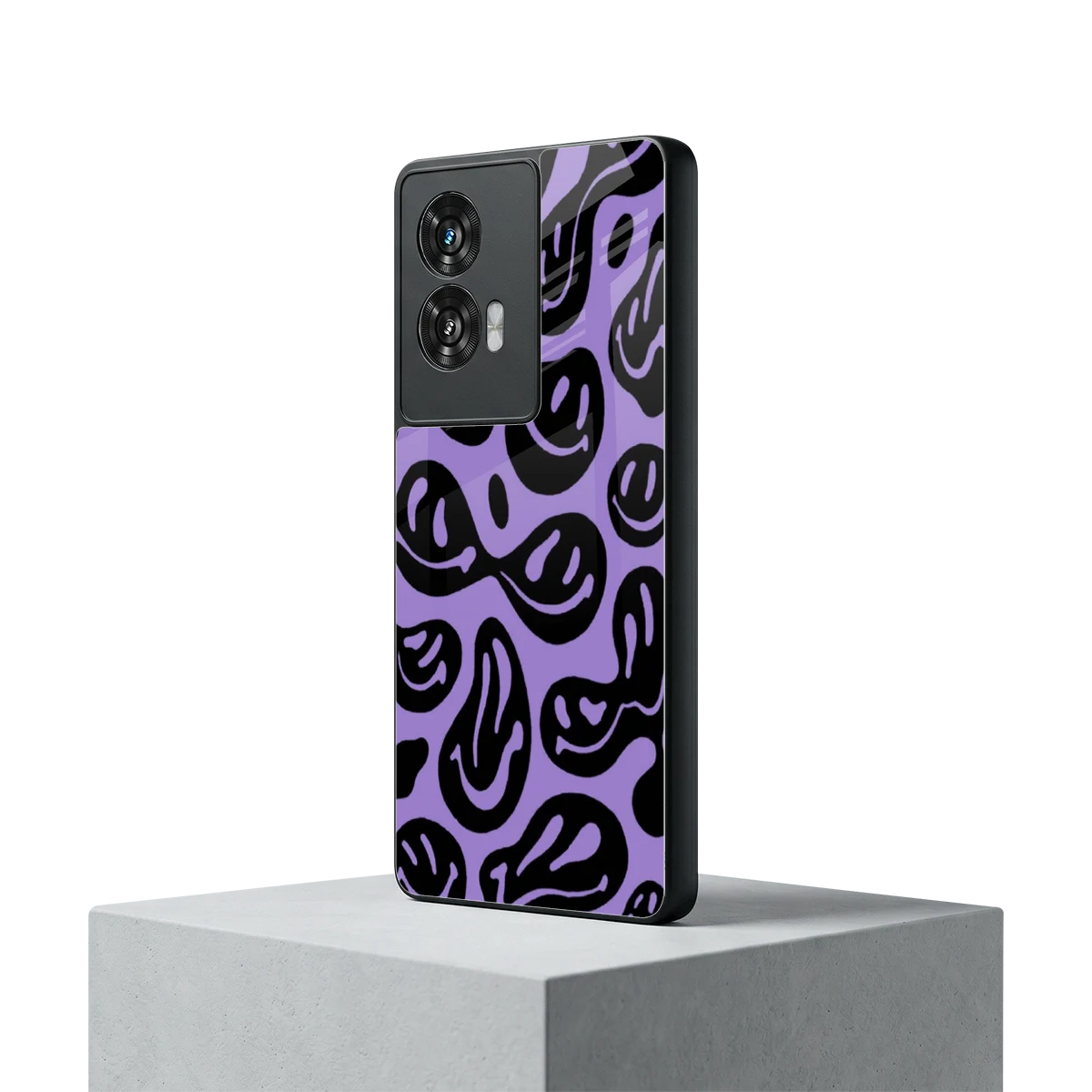 Acid Smiles Purple motorola edge 50 fusion mobile cover | shockproof glass phone case