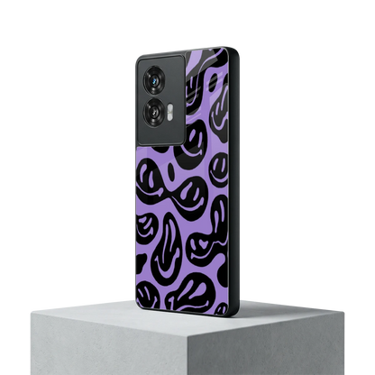 Acid Smiles Purple motorola edge 50 fusion mobile cover | shockproof glass phone case