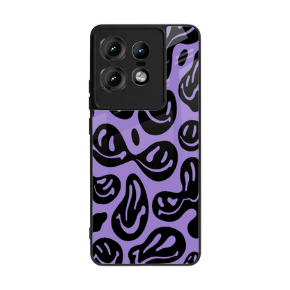 Acid Smiles Purple back phone cover | glass case for motorola edge 50 pro