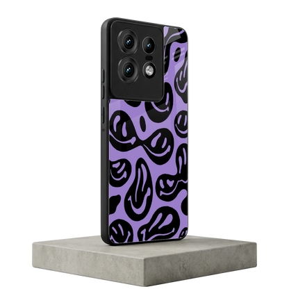 Acid Smiles Purple motorola edge 50 pro mobile cover | shockproof glass phone case