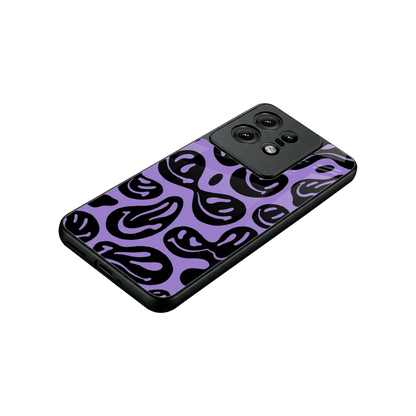 Acid Smiles Purple stylish phone case for motorola edge 50 pro | glossy glass and slim fit