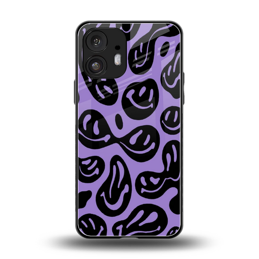 Acid Smiles Purple back phone cover | glass case for nothing phone 2