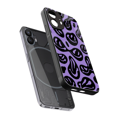 Acid Smiles Purple sleek nothing phone 2 cover with tempered glass back and TPU edges