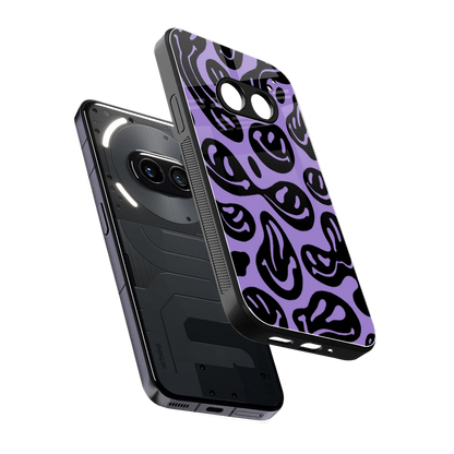 Acid Smiles Purple sleek nothing phone 2a cover with tempered glass back and TPU edges