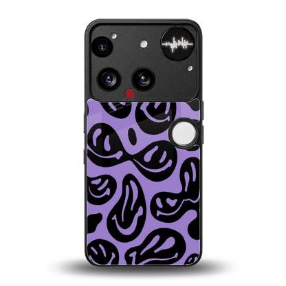 Acid Smiles Purple back phone cover | glass case for nothing phone 3
