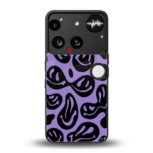 Acid Smiles Purple back phone cover | glass case for nothing phone 3