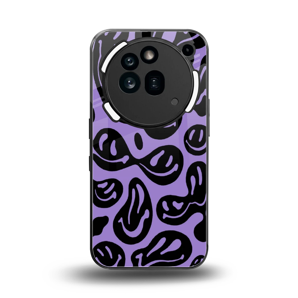 Acid Smiles Purple back phone cover | glass case for nothing phone 3a pro