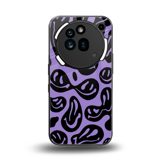 Acid Smiles Purple back phone cover | glass case for nothing phone 3a pro