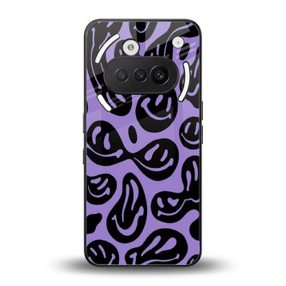 Acid Smiles Purple back phone cover | glass case for nothing phone 3a
