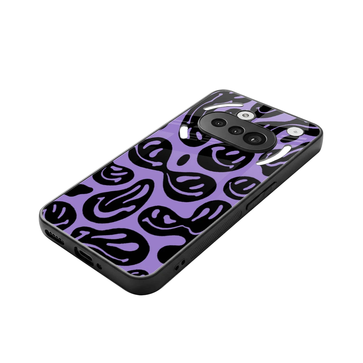 Acid Smiles Purple stylish phone case for nothing phone 3a | glossy glass and slim fit