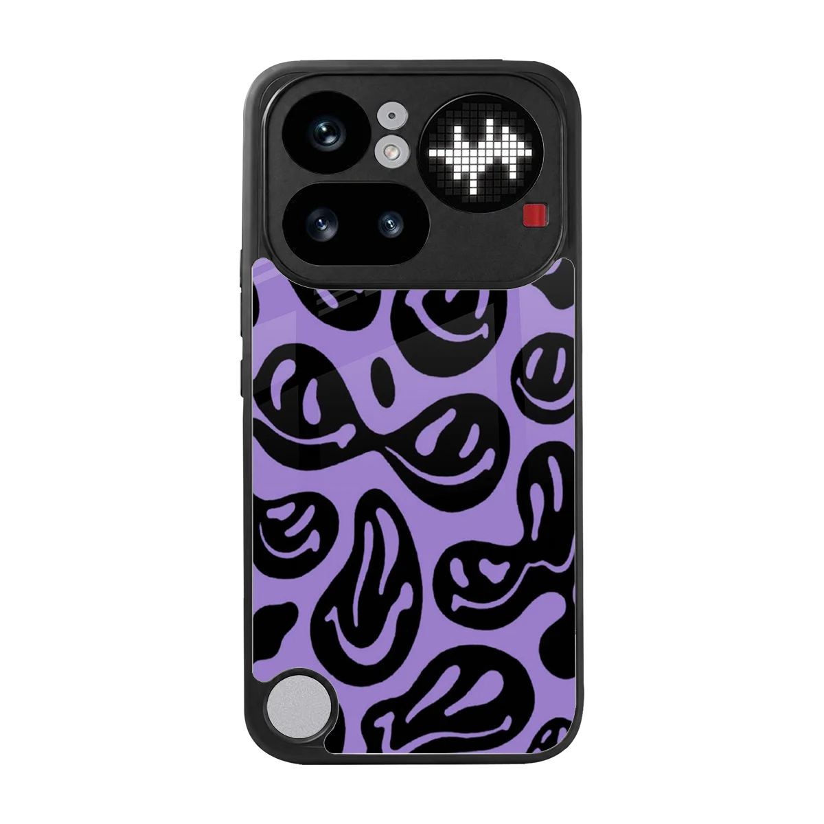 Acid Smiles Purple back phone cover | glass case for nothing phone 4a pro