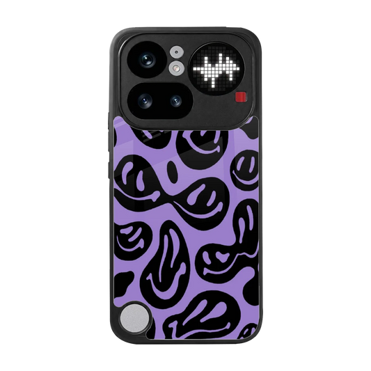 Acid Smiles Purple back phone cover | glass case for nothing phone 4a pro