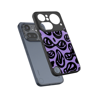 Acid Smiles Purple sleek nothing phone 4a pro cover with tempered glass back and TPU edges