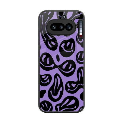 Acid Smiles Purple back phone cover | glass case for nothing phone 4a