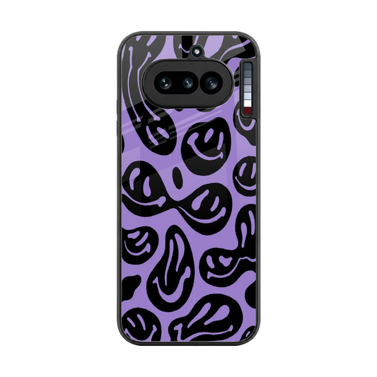 Acid Smiles Purple back phone cover | glass case for nothing phone 4a