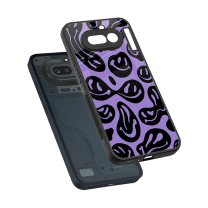 Acid Smiles Purple sleek nothing phone 4a cover with tempered glass back and TPU edges
