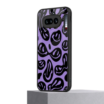 Acid Smiles Purple nothing phone 4a mobile cover | shockproof glass phone case