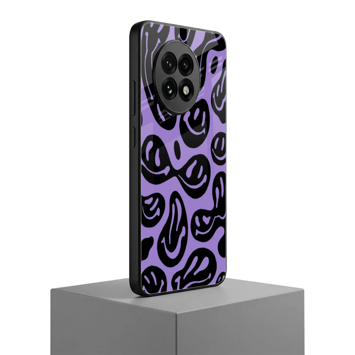 Acid Smiles Purple oneplus 13r mobile cover | shockproof glass phone case