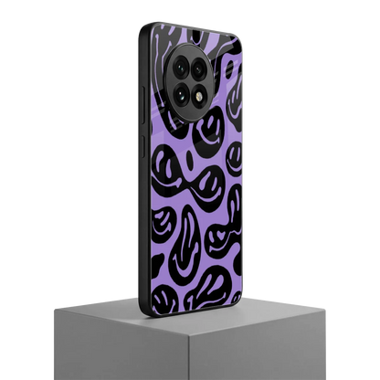 Acid Smiles Purple oneplus 13r mobile cover | shockproof glass phone case
