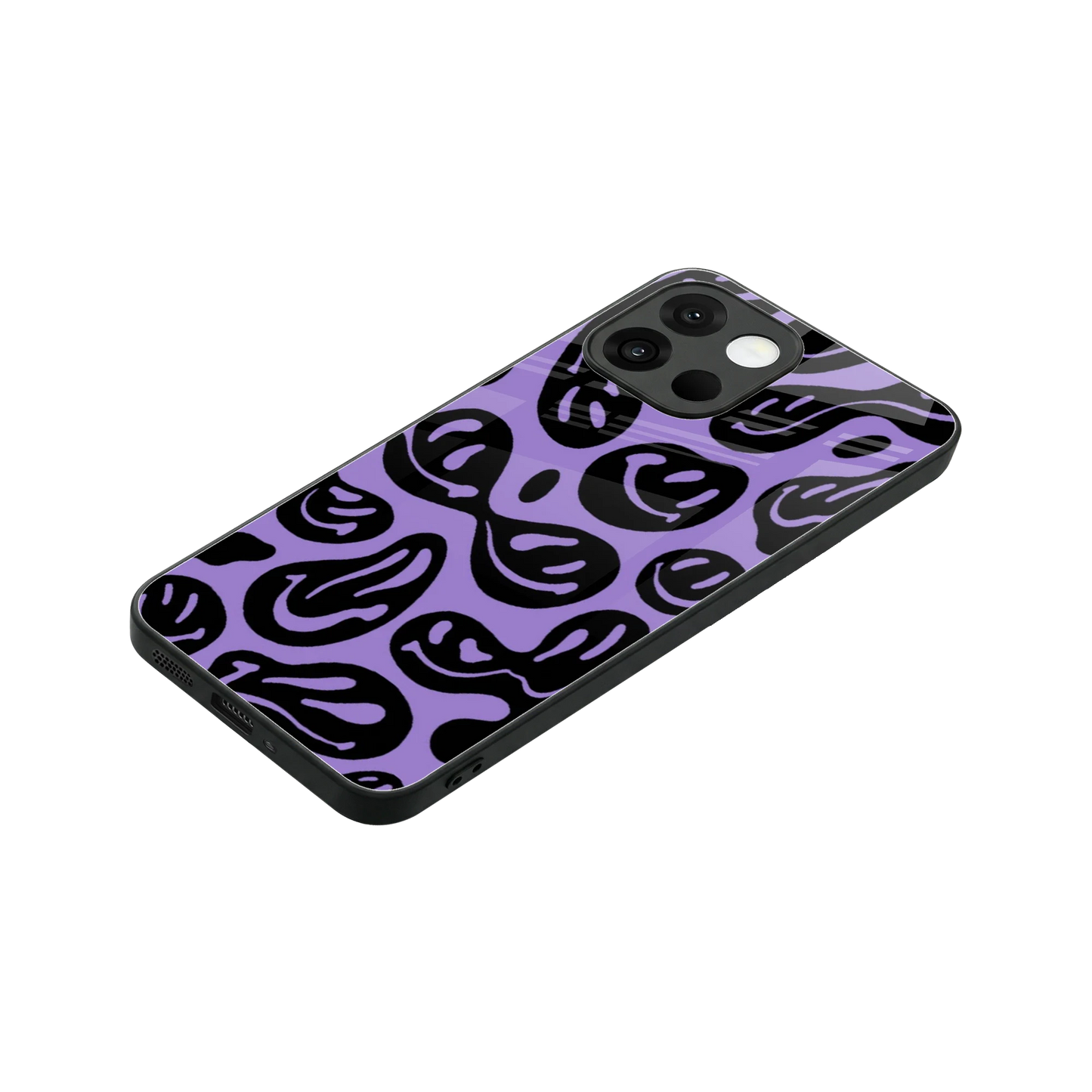 Acid Smiles Purple stylish phone case for oneplus 13s | glossy glass and slim fit