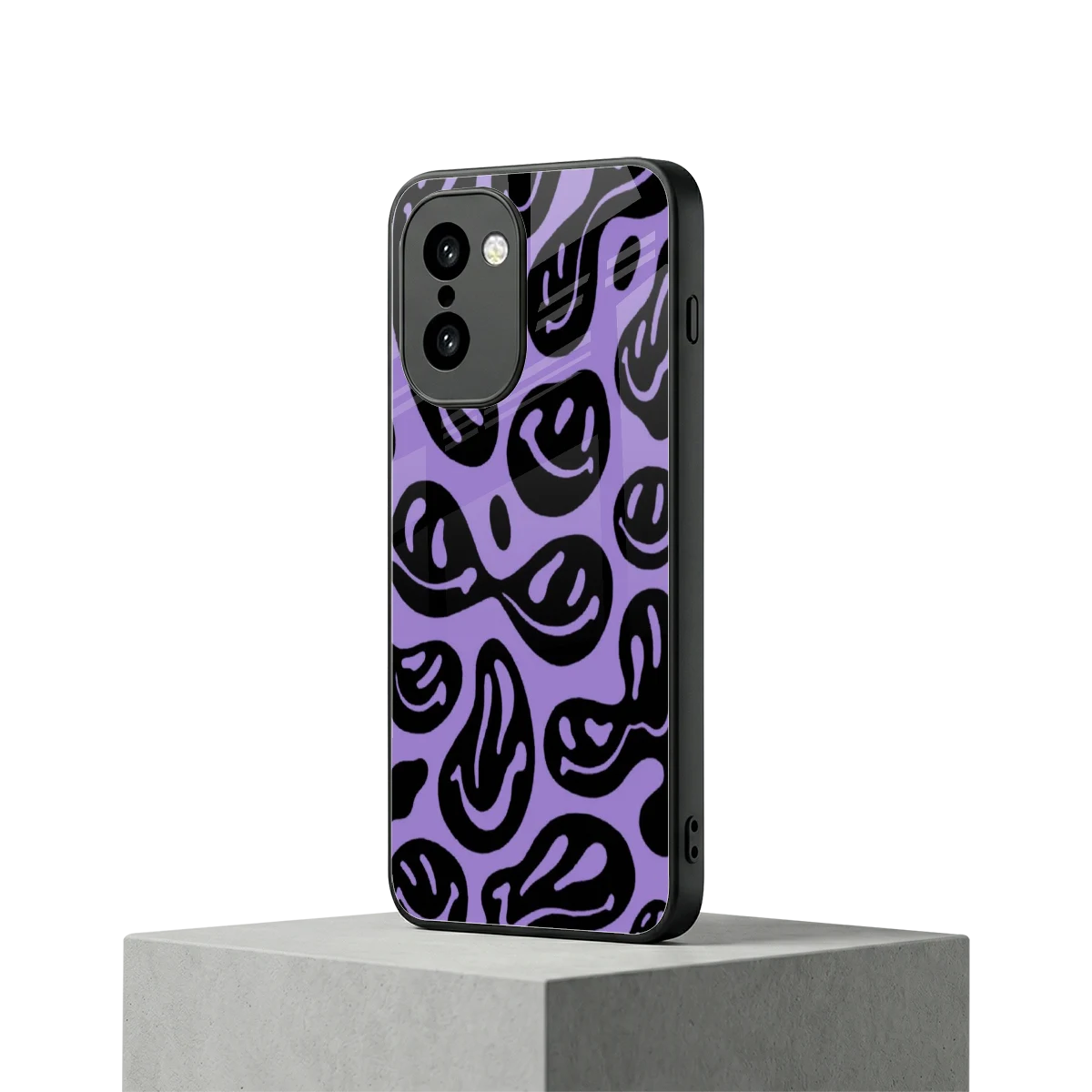 Acid Smiles Purple oneplus 15r mobile cover | shockproof glass phone case