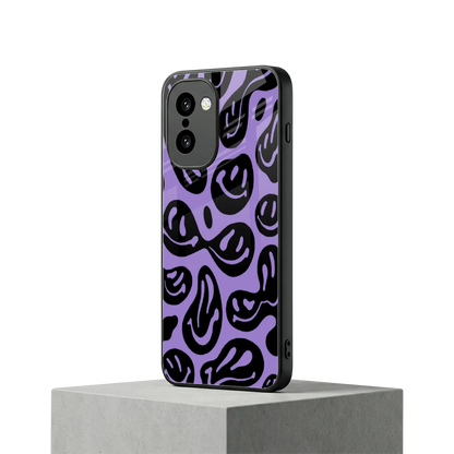 Acid Smiles Purple oneplus 15r mobile cover | shockproof glass phone case