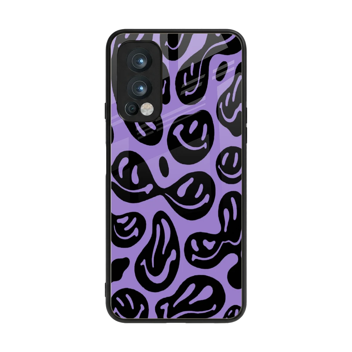 Acid Smiles Purple back phone cover | glass case for oneplus nord 2