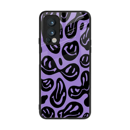 Acid Smiles Purple back phone cover | glass case for oneplus nord 2