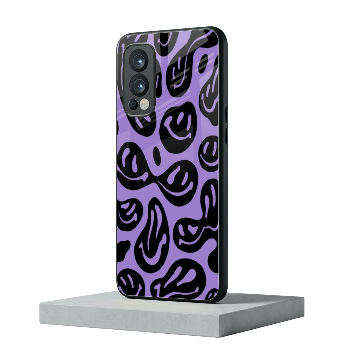 Acid Smiles Purple oneplus nord 2 mobile cover | shockproof glass phone case