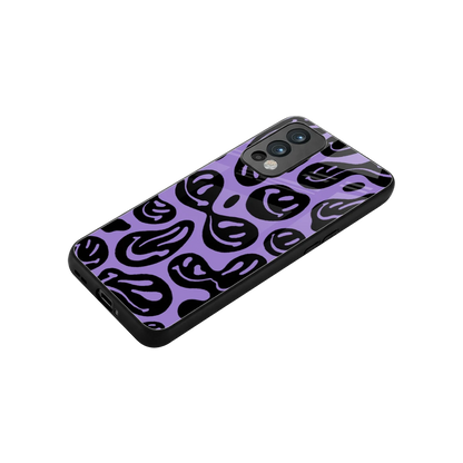 Acid Smiles Purple stylish phone case for oneplus nord 2 | glossy glass and slim fit