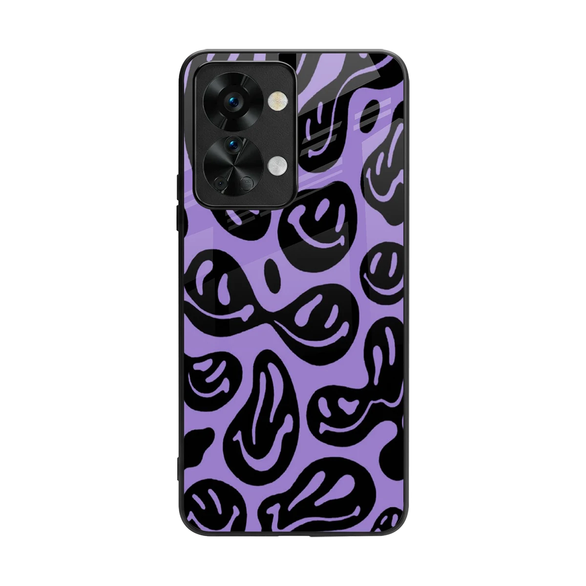 Acid Smiles Purple back phone cover | glass case for oneplus nord 2t