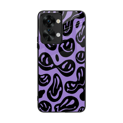 Acid Smiles Purple back phone cover | glass case for oneplus nord 2t