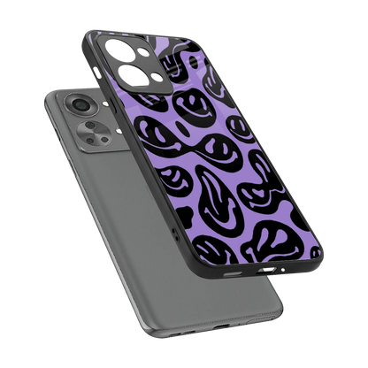 Acid Smiles Purple sleek oneplus nord 2t cover with tempered glass back and TPU edges