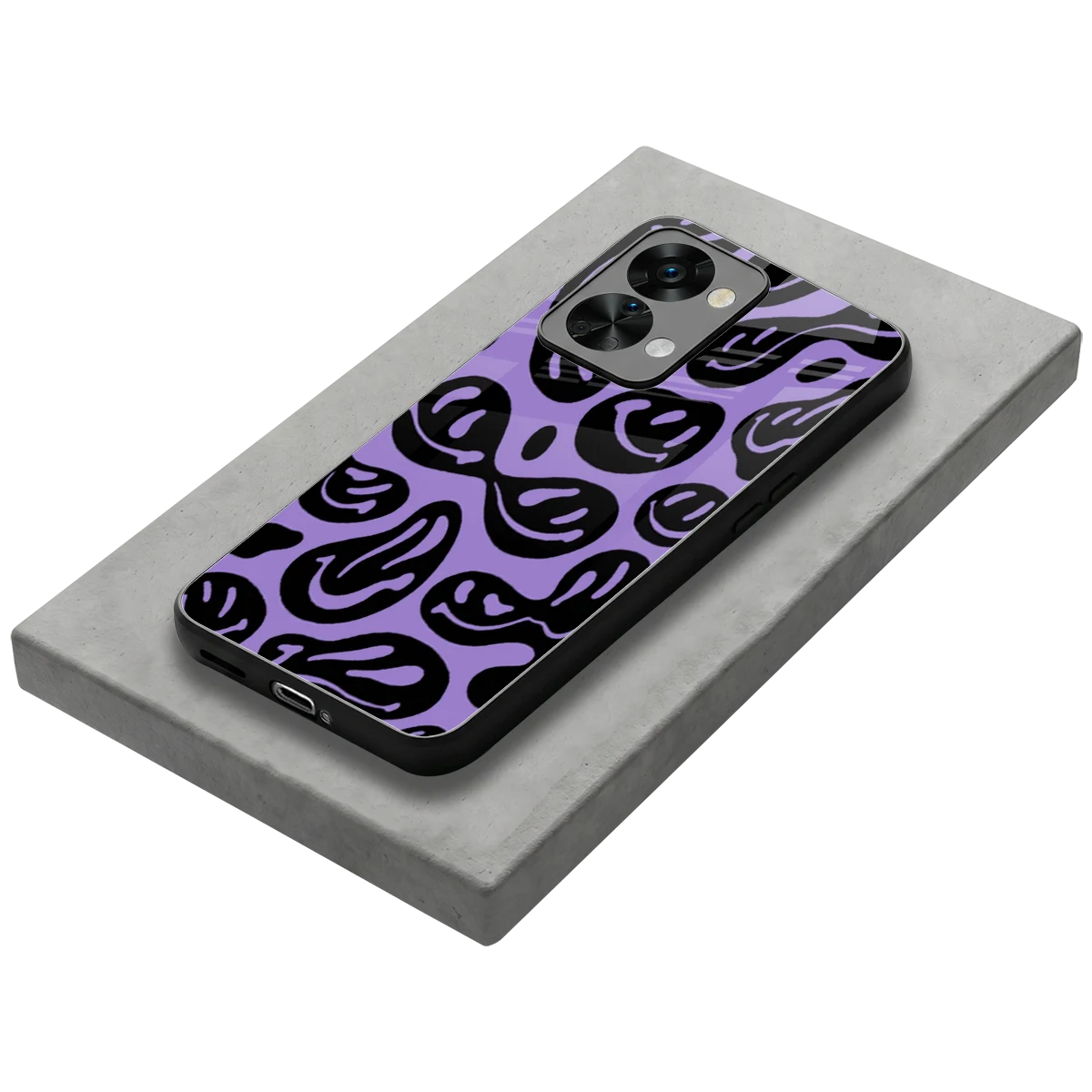Acid Smiles Purple stylish phone case for oneplus nord 2t | glossy glass and slim fit