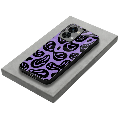 Acid Smiles Purple stylish phone case for oneplus nord 2t | glossy glass and slim fit
