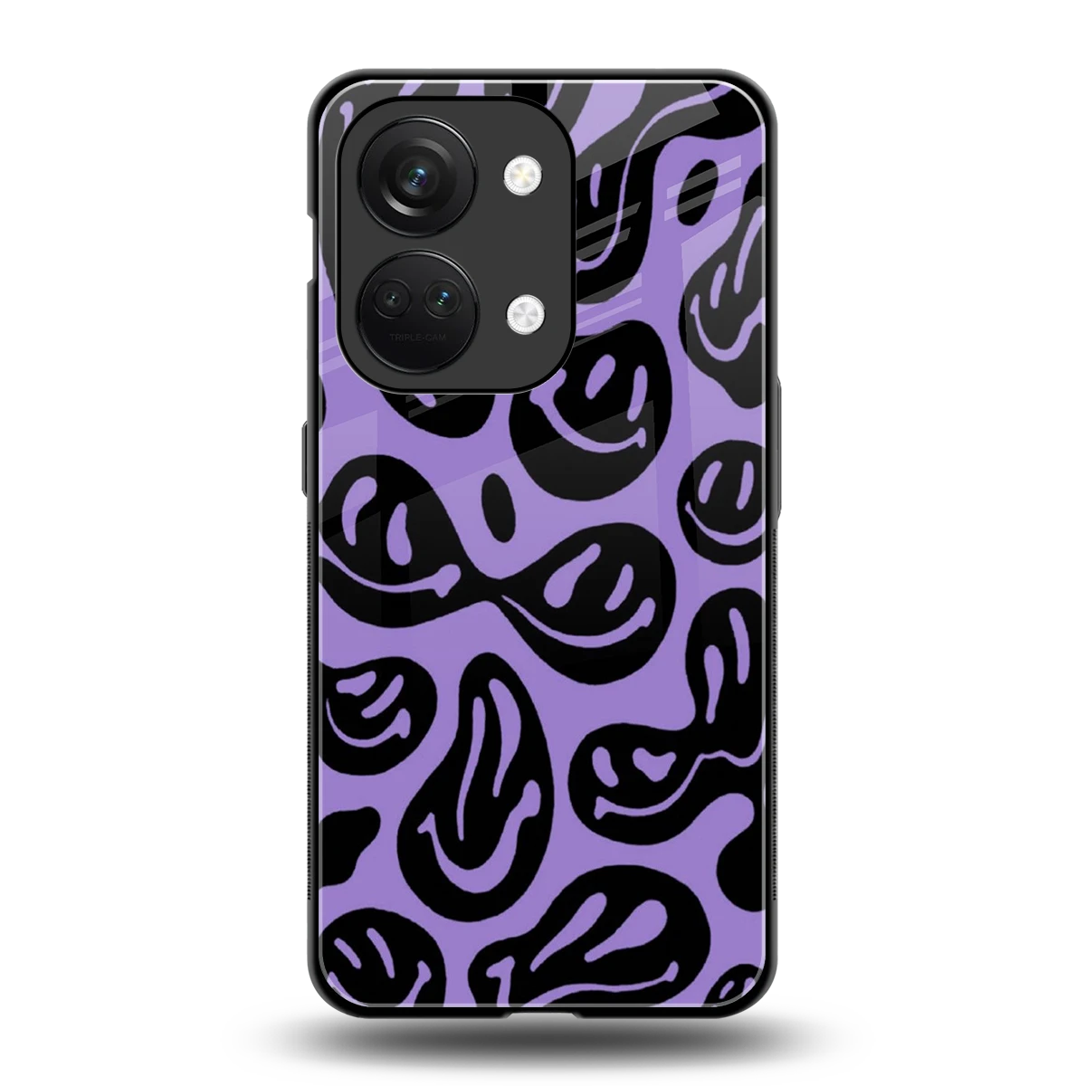 Acid Smiles Purple back phone cover | glass case for oneplus nord 3