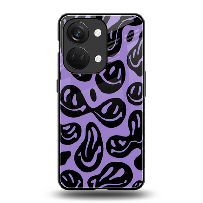 Acid Smiles Purple back phone cover | glass case for oneplus nord 3
